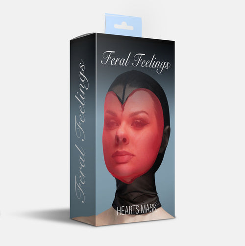 Feral Feelings (Україна) Маска серце сітка із повністю закритим обличчям Feral Feelings - Hearts Mask Black/Red