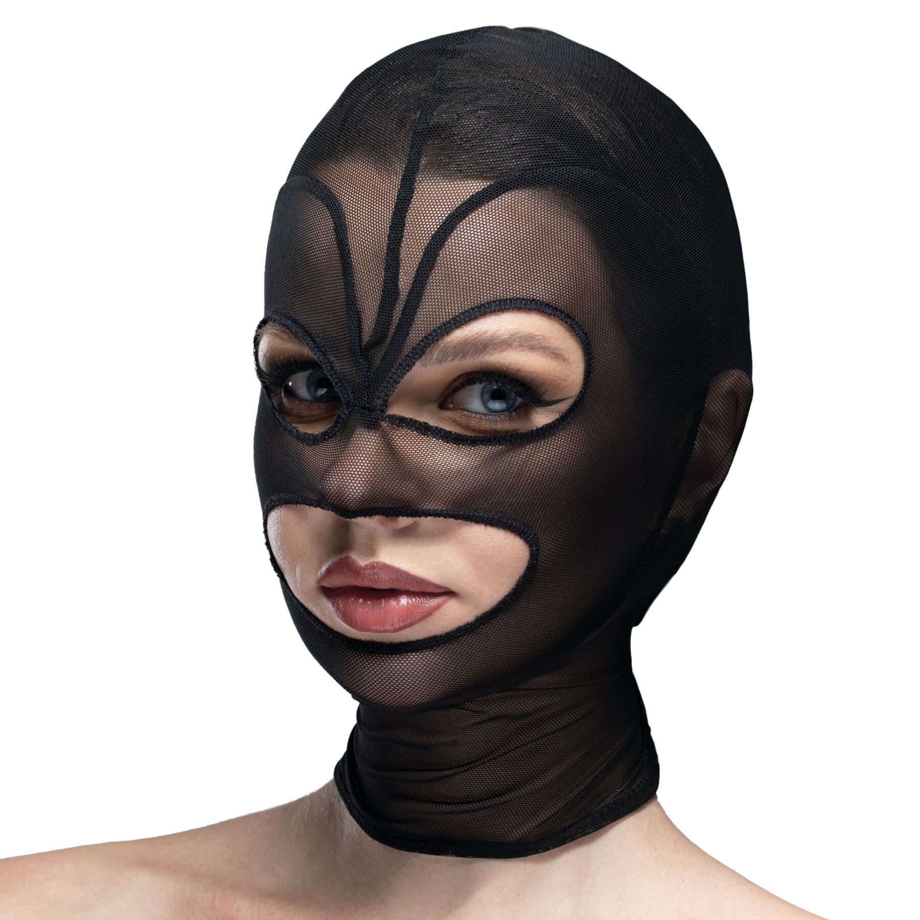 Feral Feelings (Україна) Маска серце сітка з відкритим ротом та очима Feral Feelings - Hearts Mask Black/Black