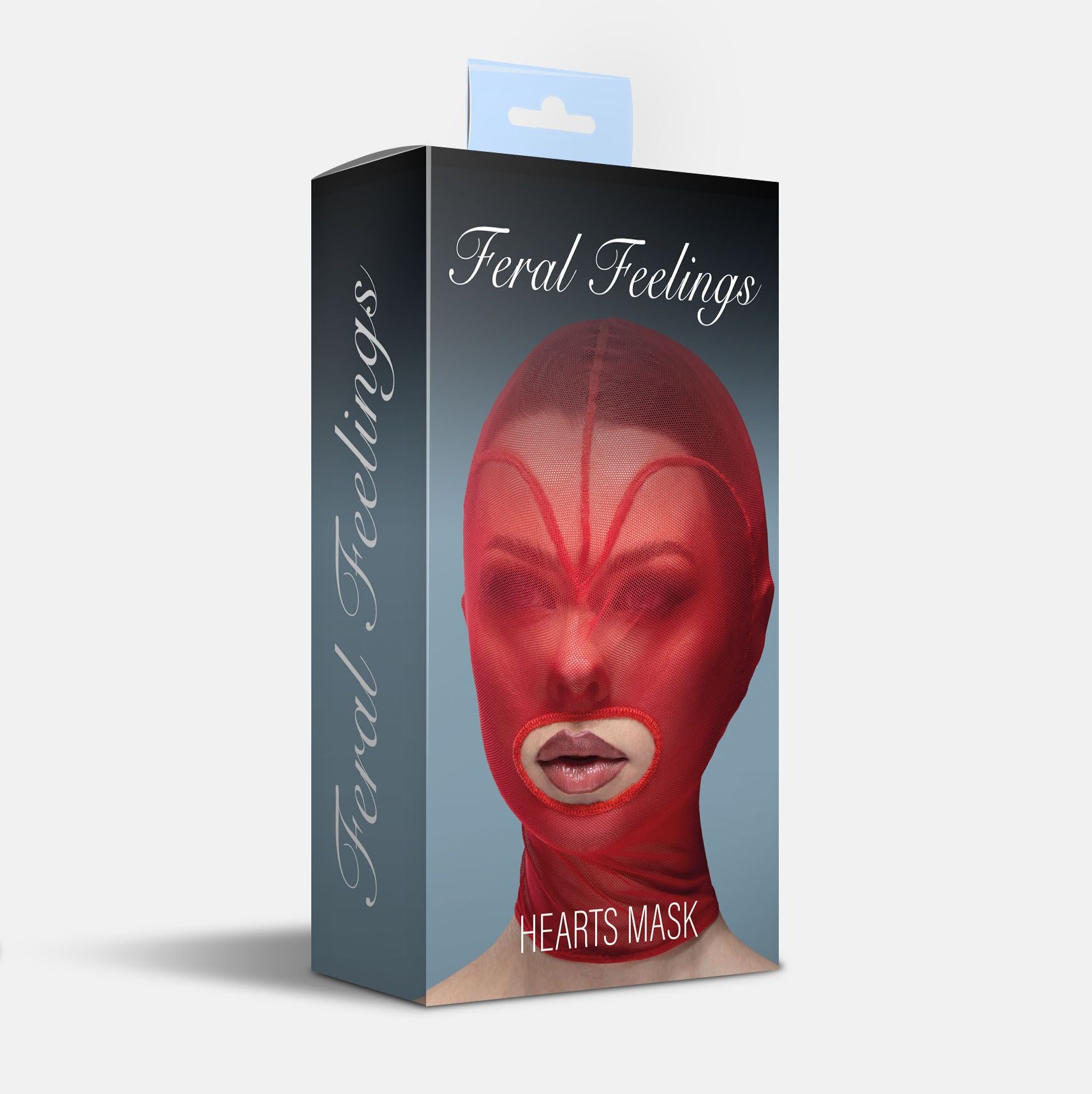 Feral Feelings (Україна) Маска серце сітка з відкритим ротом Feral Feelings - Hearts Mask Red/Red