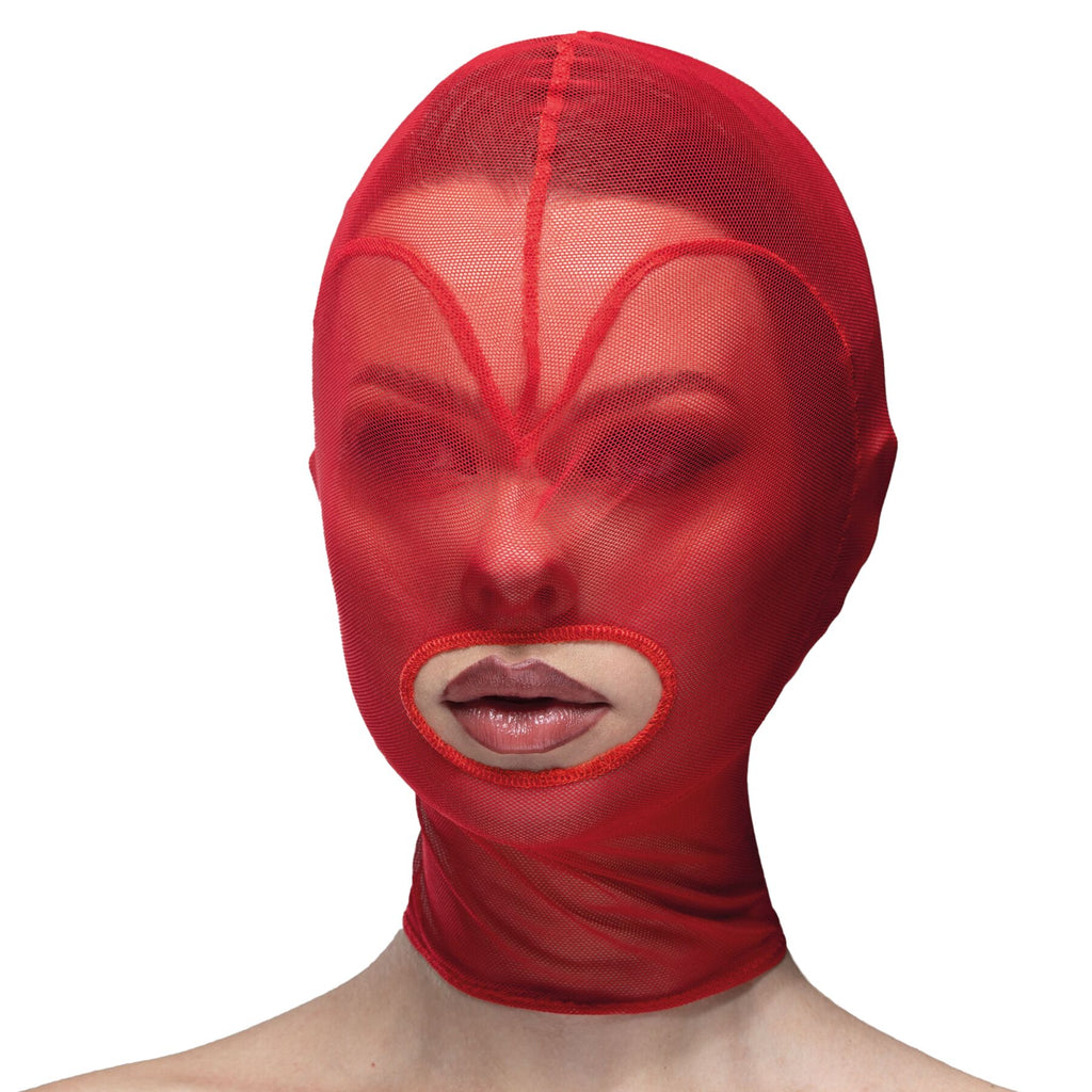 Feral Feelings (Україна) Маска серце сітка з відкритим ротом Feral Feelings - Hearts Mask Red/Red