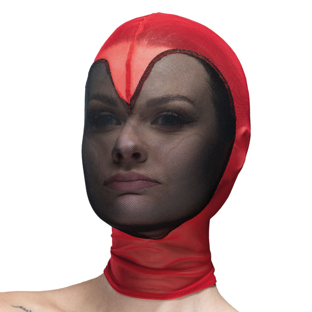 Feral Feelings (Україна) Маска серце сітка із повністю закритим обличчям Feral Feelings - Hearts Mask Red/Black