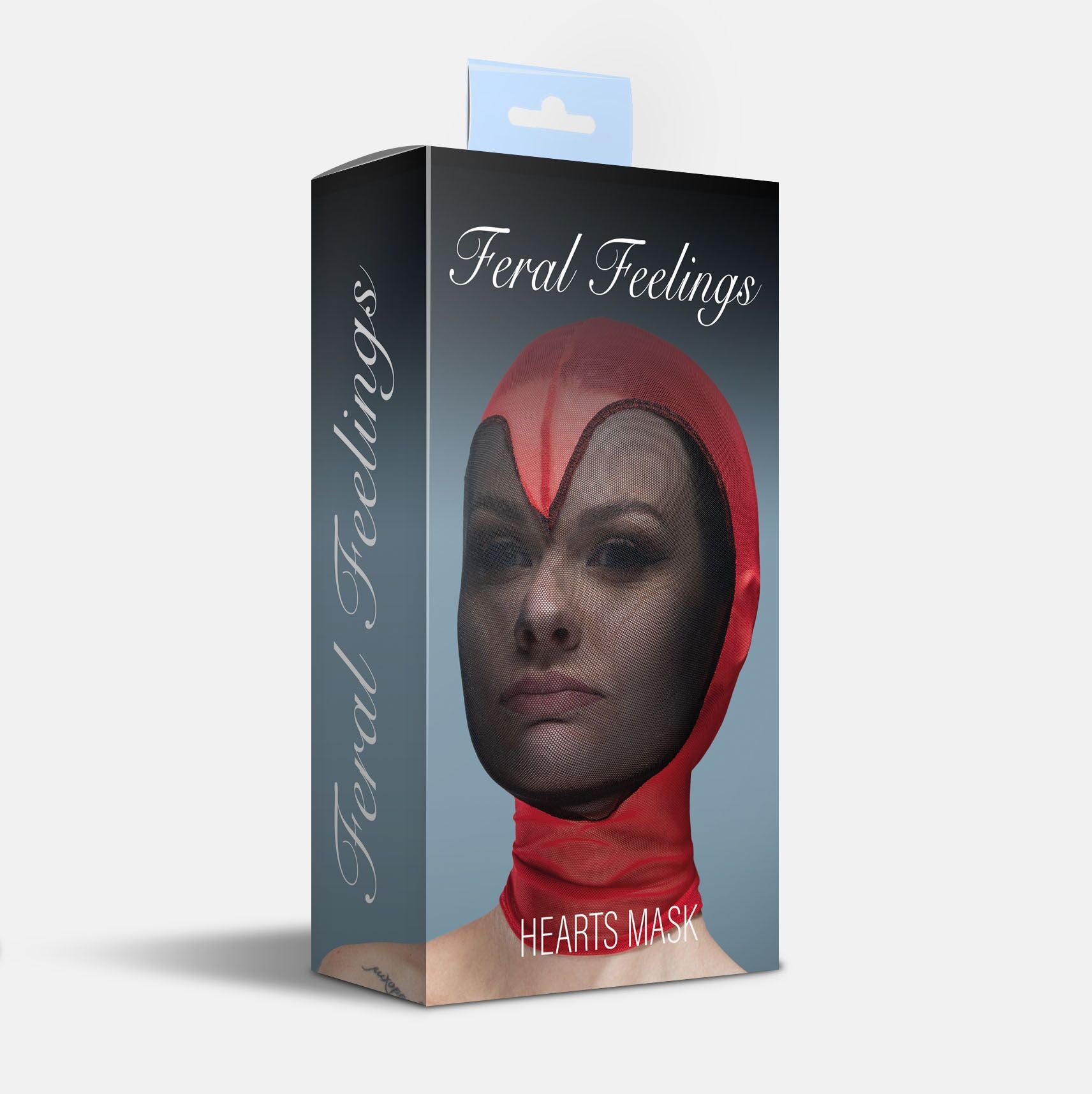 Feral Feelings (Україна) Маска серце сітка із повністю закритим обличчям Feral Feelings - Hearts Mask Red/Black