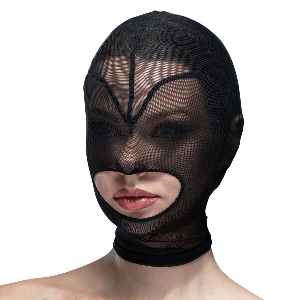 Feral Feelings (Україна) Маска серце сітка з відкритим ротом Feral Feelings - Hearts Mask Black/Black