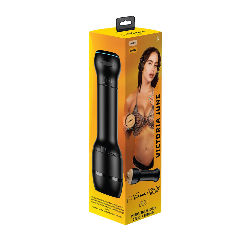 Kiiroo (Нідерланди) Мастурбатор-ротик Kiiroo FeelVictoria Mouth зі всмоктувальною інтерактивною насадкою PowerBlow Combo Set