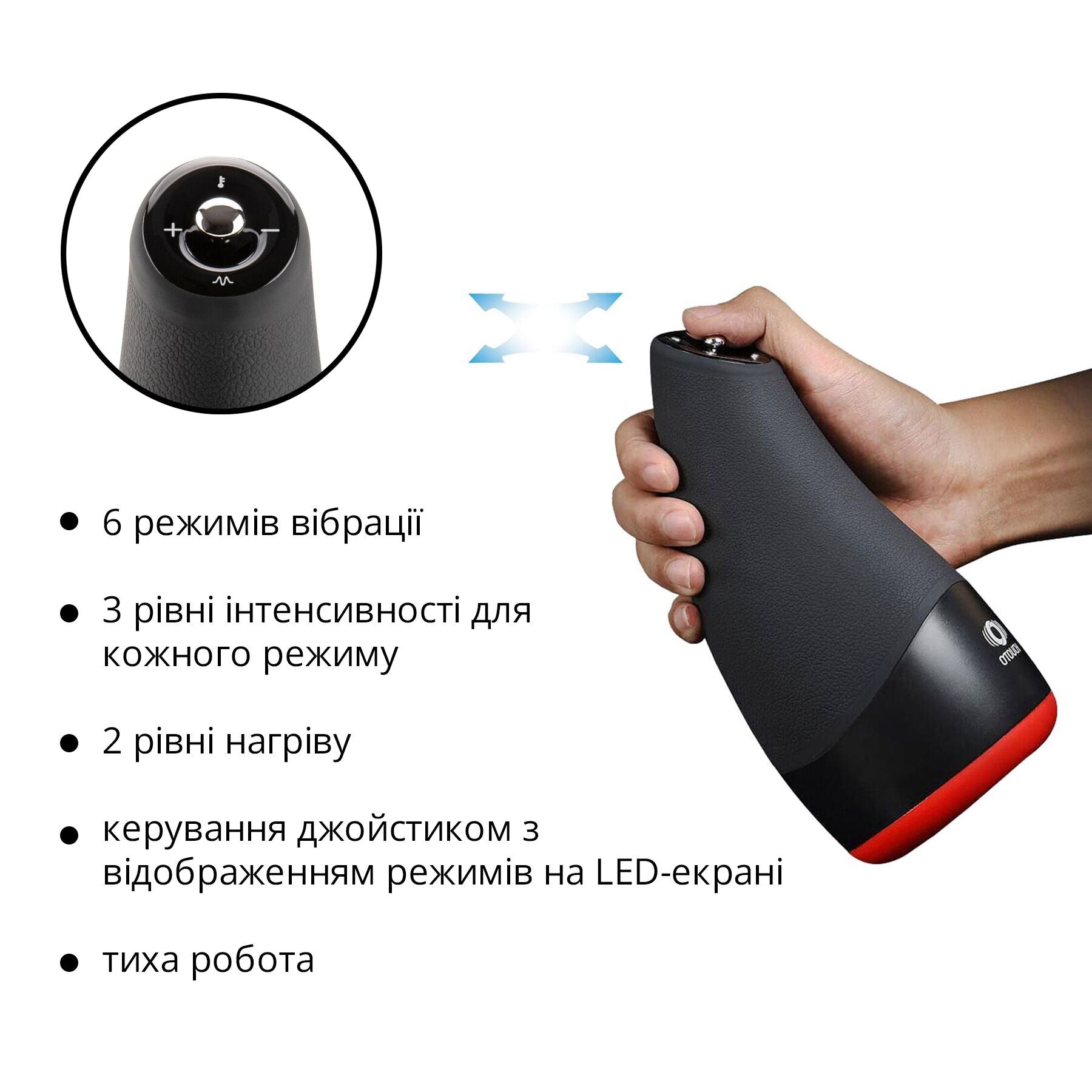 Otouch (Китай) Преміальний мастурбатор Otouch CHIVEN 3, 6 режимів, 3 рівні інтенсивності, підігрів, джойстик