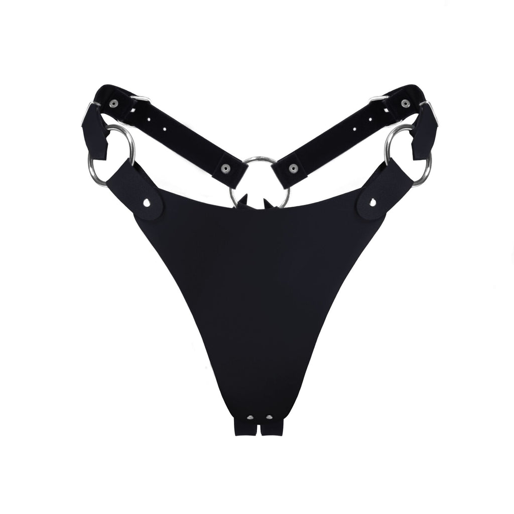 Feral Feelings (Україна) Трусики з натуральної шкіри Feral Feelings - String Bikini Black