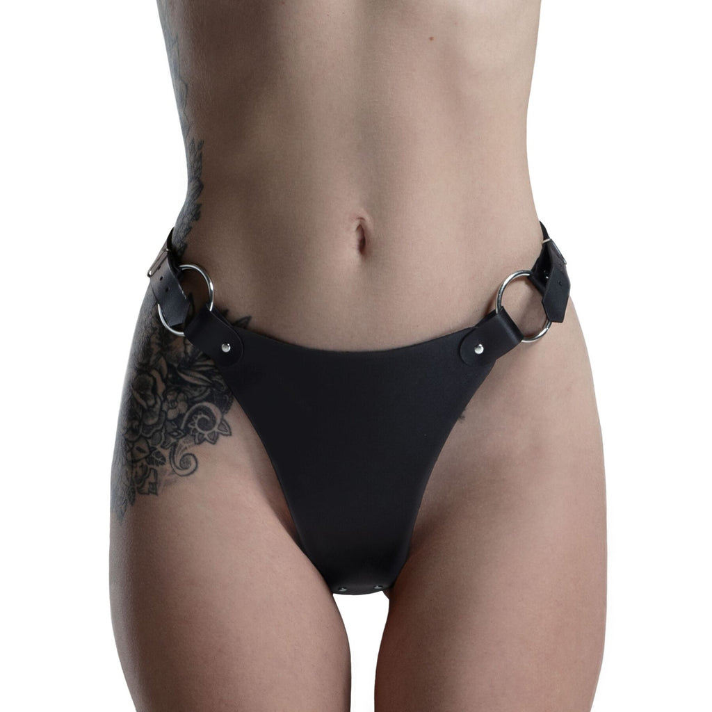 Feral Feelings (Україна) Трусики з натуральної шкіри Feral Feelings - String Bikini Black