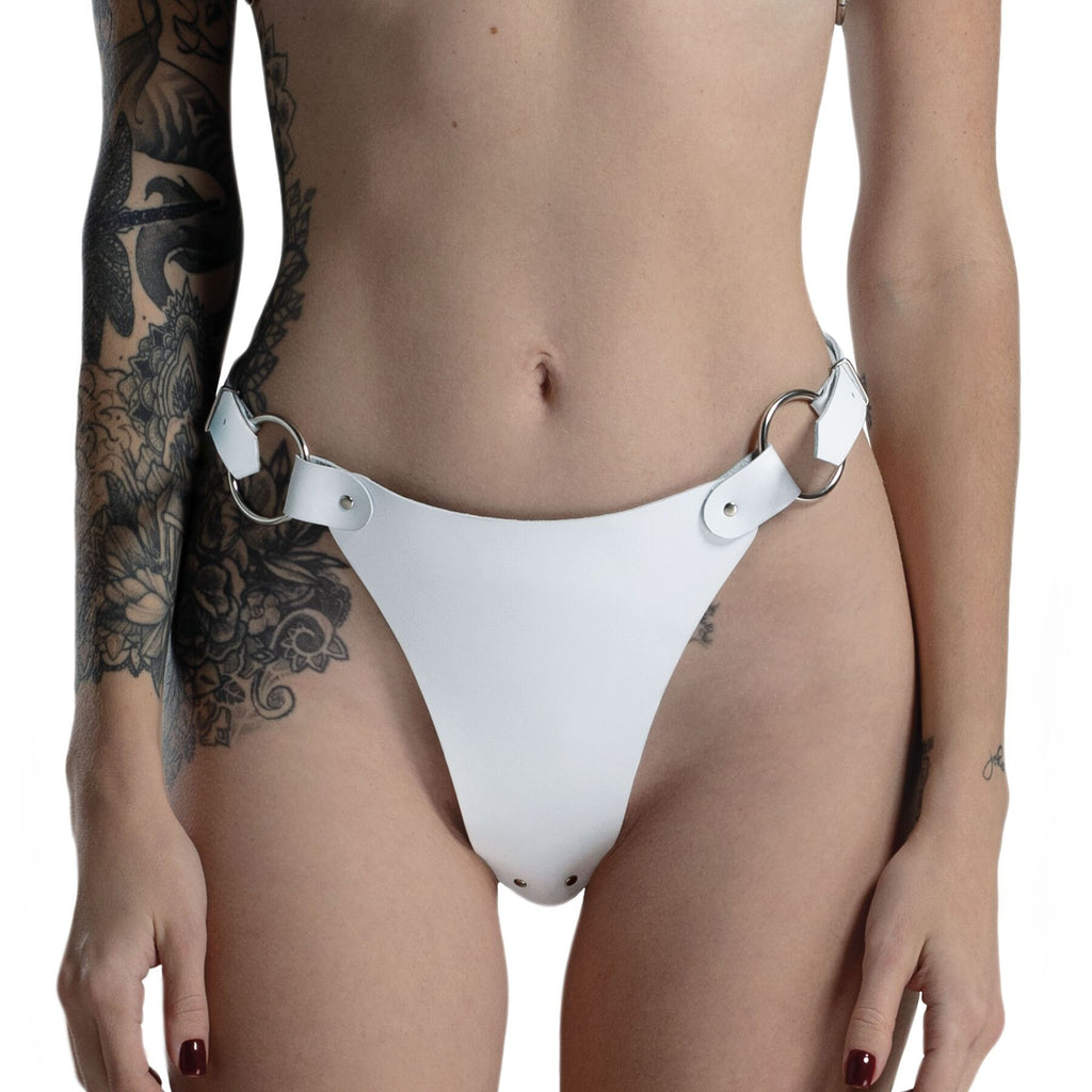 Feral Feelings (Україна) Трусики з натуральної шкіри Feral Feelings - String Bikini White