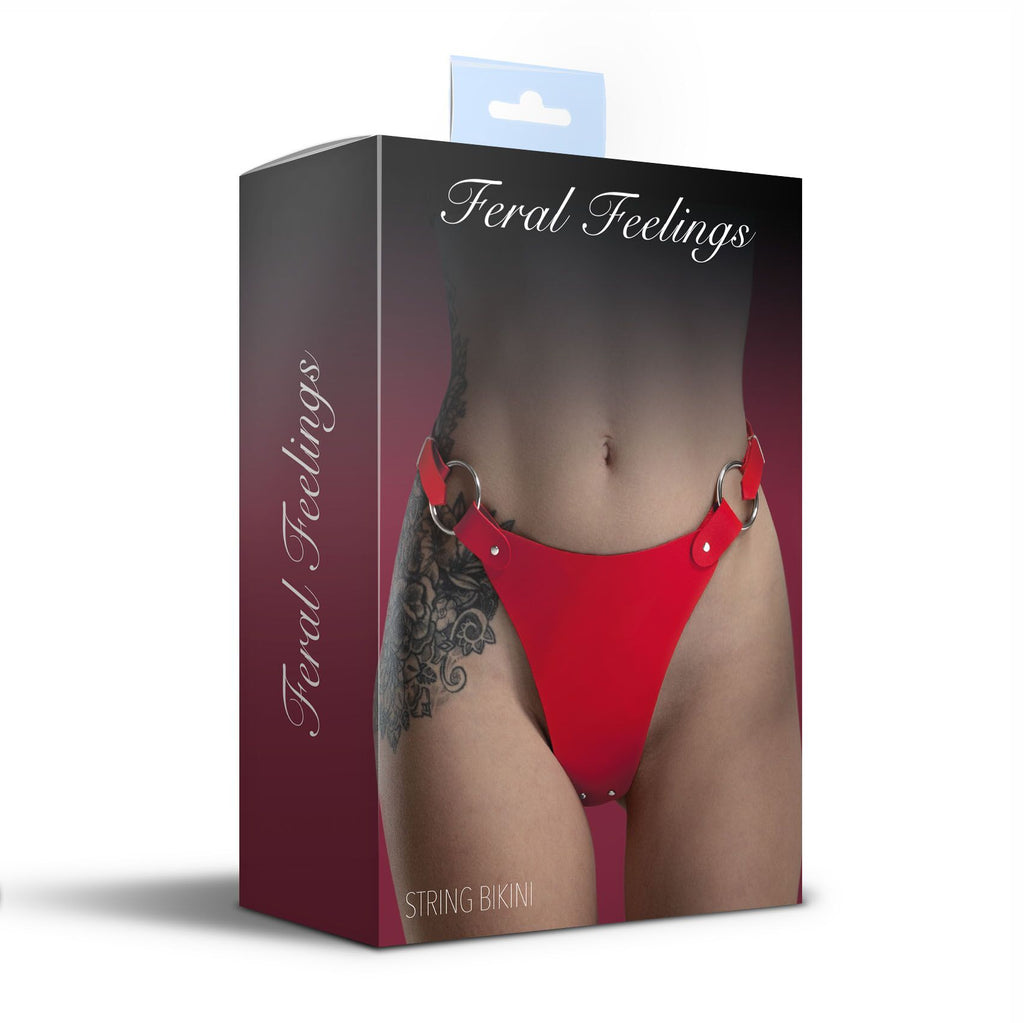 Feral Feelings (Україна) Трусики з натуральної шкіри Feral Feelings - String Bikini Red