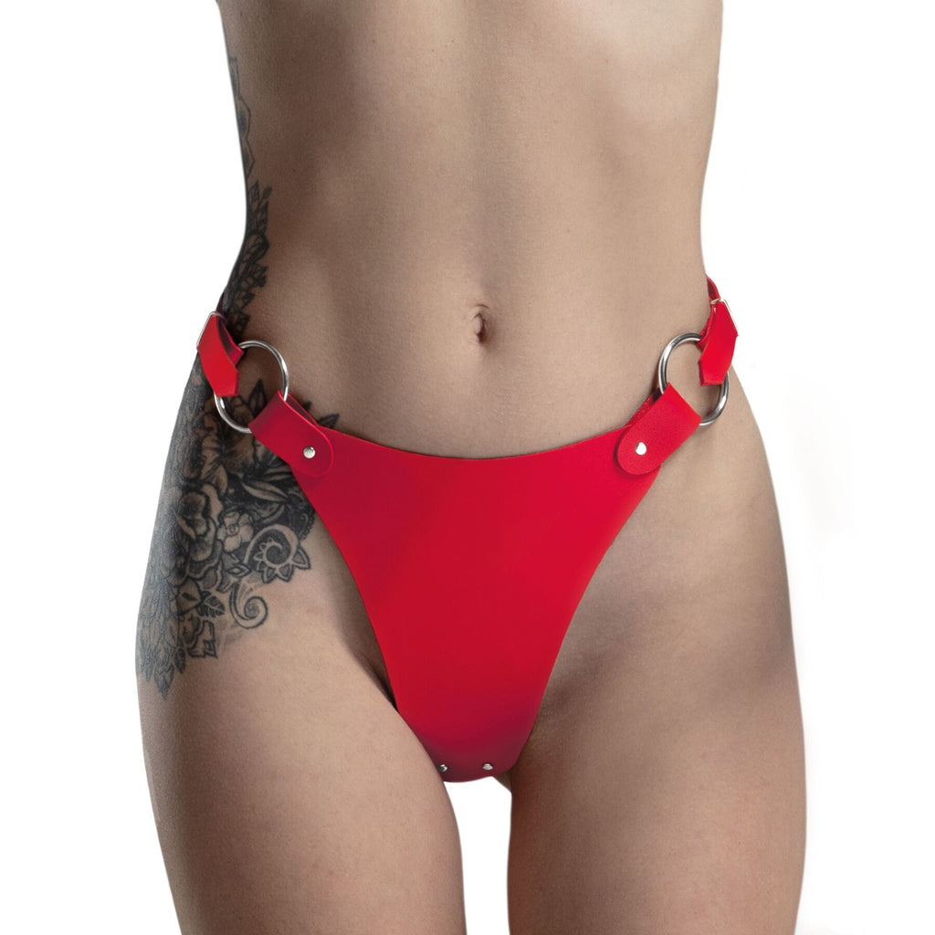 Feral Feelings (Україна) Трусики з натуральної шкіри Feral Feelings - String Bikini Red