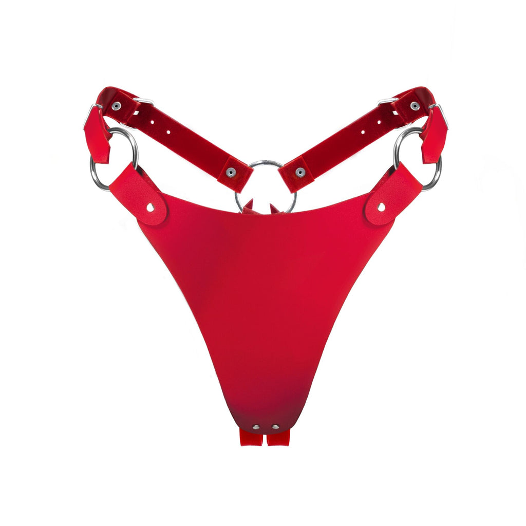 Feral Feelings (Україна) Трусики з натуральної шкіри Feral Feelings - String Bikini Red