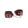 Liebe Seele (Японія) Шкіряні наручники Liebe Seele Wine Red Wrist Cuffs, знімний ланцюжок-кріплення