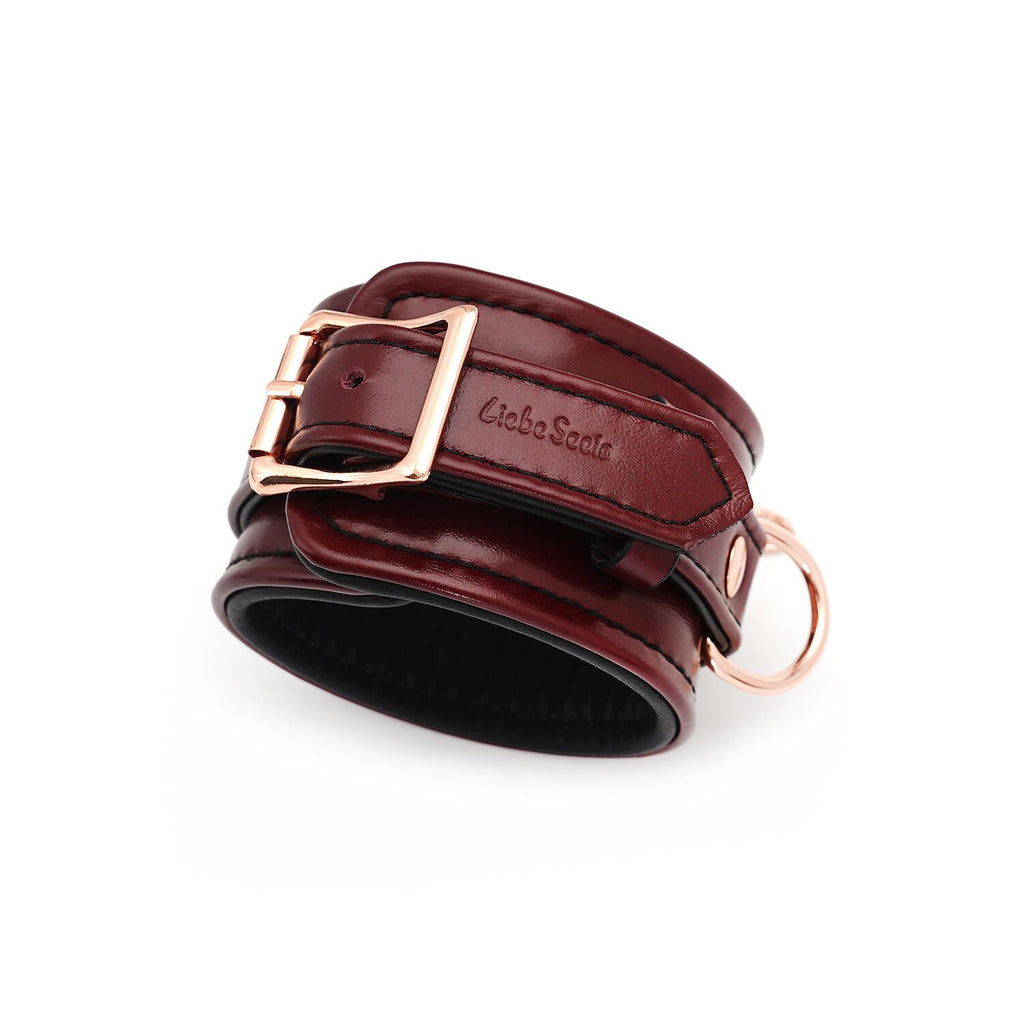 Liebe Seele (Японія) Шкіряні поножі Liebe Seele Wine Red Ankle Cuffs, знімний ланцюжок-кріплення