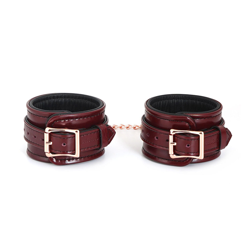 Liebe Seele (Японія) Шкіряні поножі Liebe Seele Wine Red Ankle Cuffs, знімний ланцюжок-кріплення