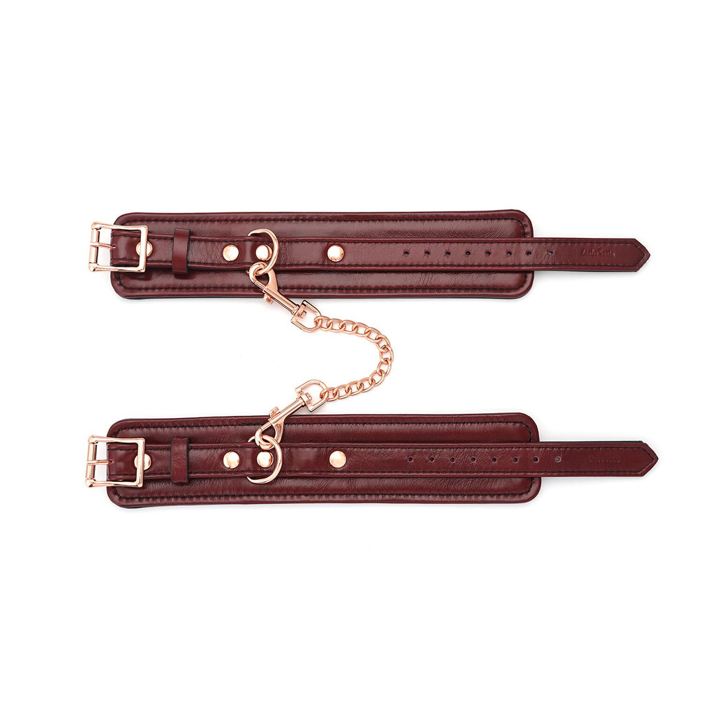 Liebe Seele (Японія) Шкіряні поножі Liebe Seele Wine Red Ankle Cuffs, знімний ланцюжок-кріплення