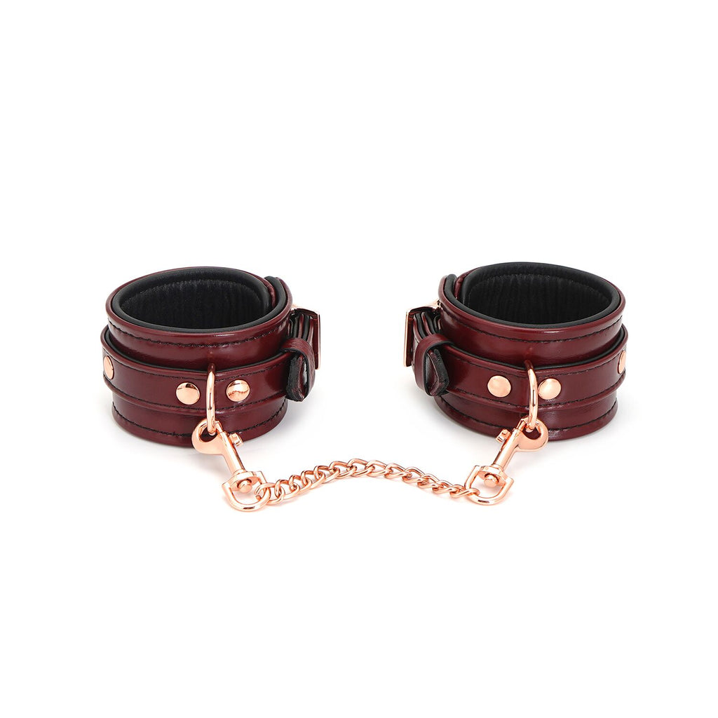 Liebe Seele (Японія) Шкіряні поножі Liebe Seele Wine Red Ankle Cuffs, знімний ланцюжок-кріплення