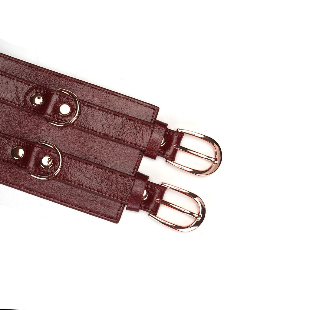 Liebe Seele (Японія) Шкіряний пояс для бондажу Liebe Seele Wine Red Waist Cuff, S Size