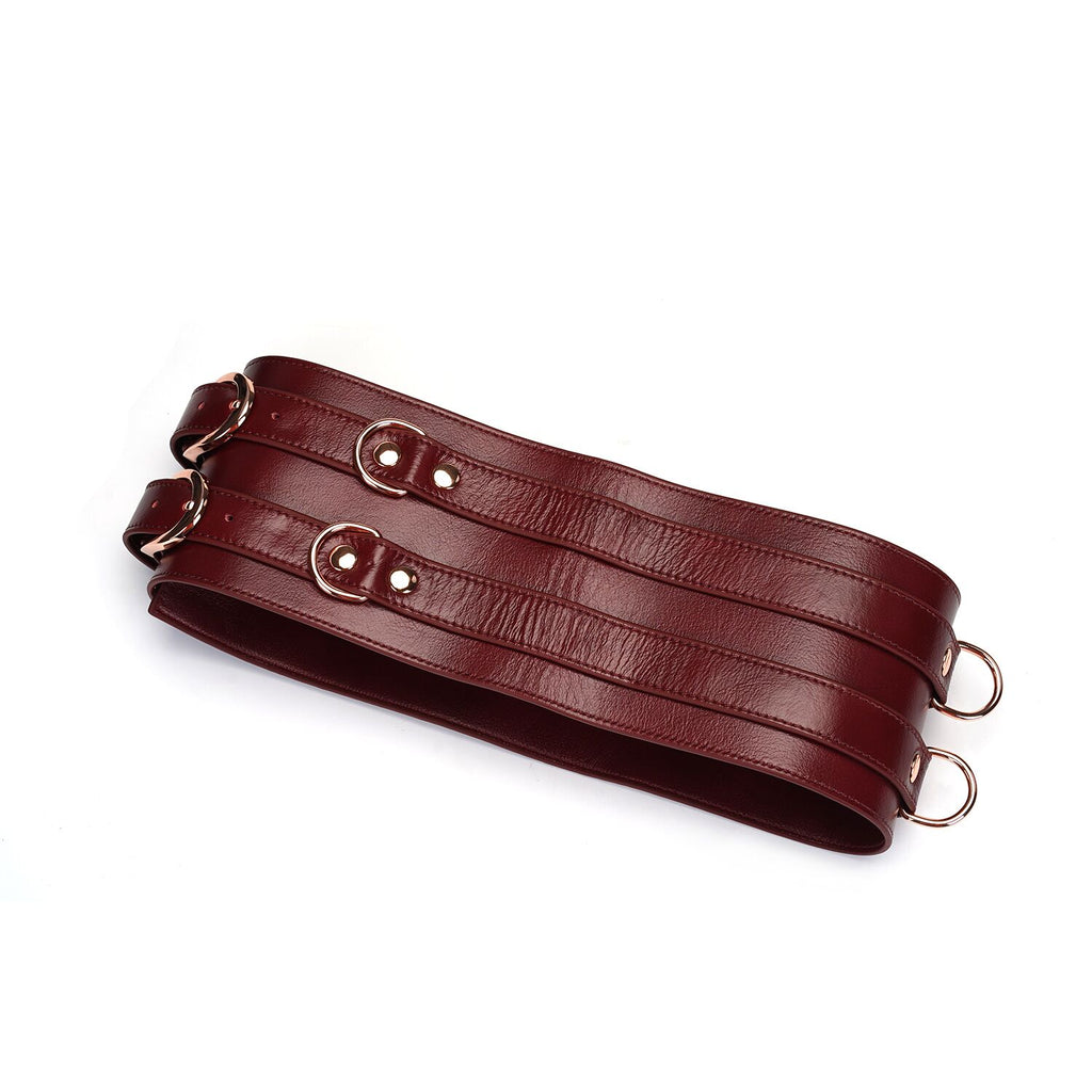 Liebe Seele (Японія) Шкіряний пояс для бондажу Liebe Seele Wine Red Waist Cuff, S Size