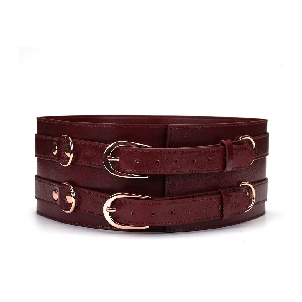 Liebe Seele (Японія) Шкіряний пояс для бондажу Liebe Seele Wine Red Waist Cuff, L Size