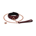 Liebe Seele (Японія) Шкіряний нашийник з повідцем Liebe Seele Wine Red Curved Collar, замок-сердечко