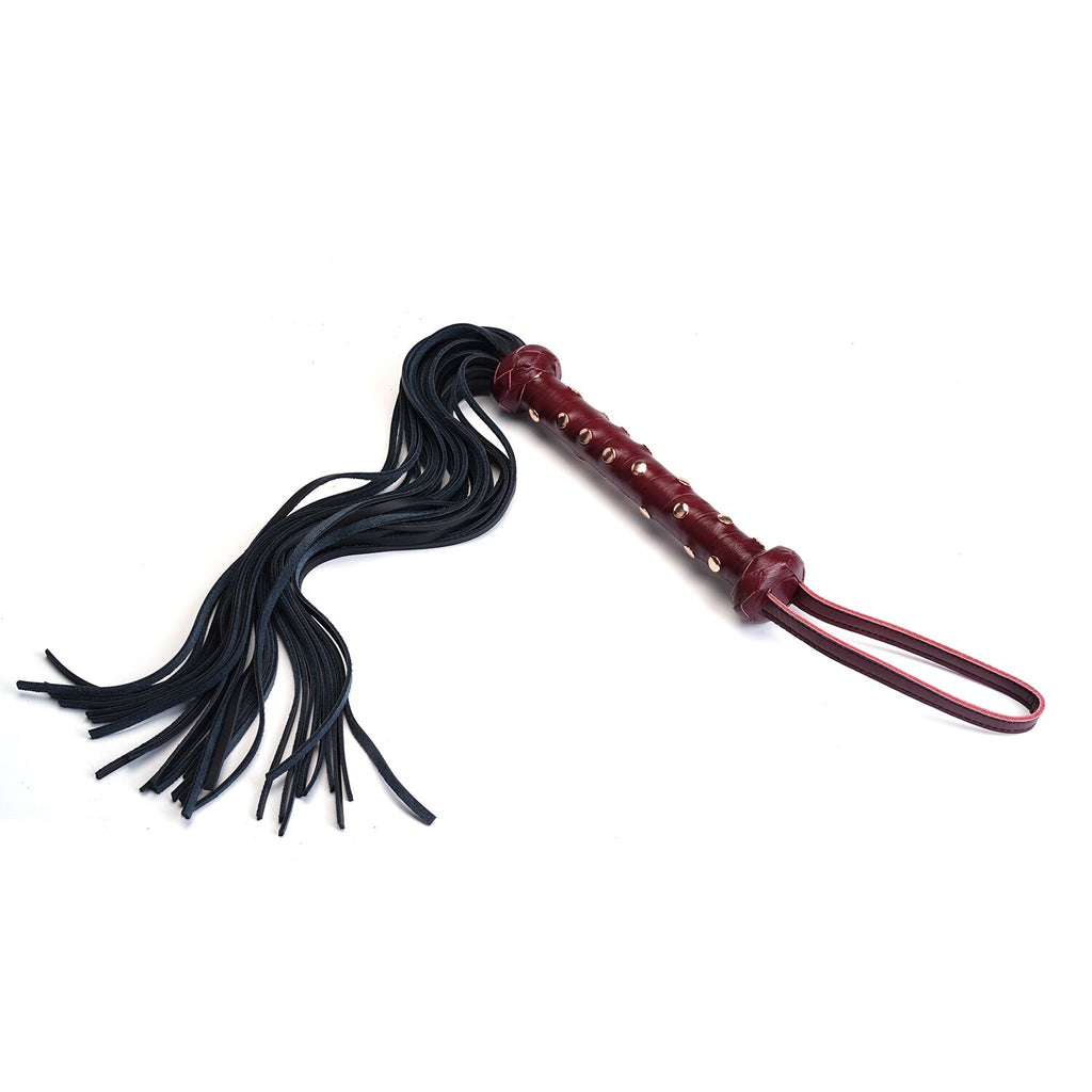 Liebe Seele (Японія) Флогер Liebe Seele Wine Red Studded Flogger, натуральна шкіра