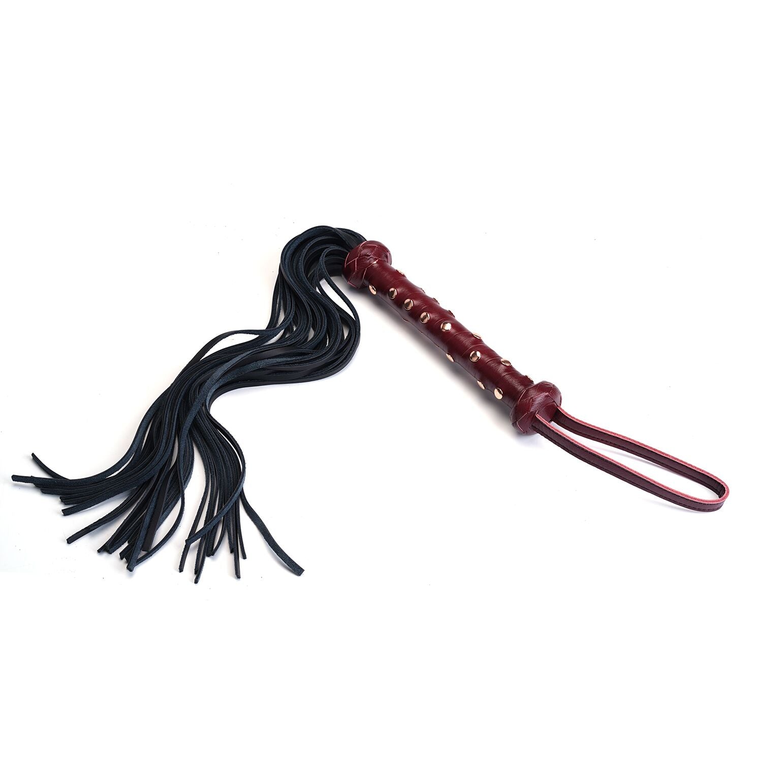 Liebe Seele (Японія) Флогер Liebe Seele Wine Red Studded Flogger, натуральна шкіра