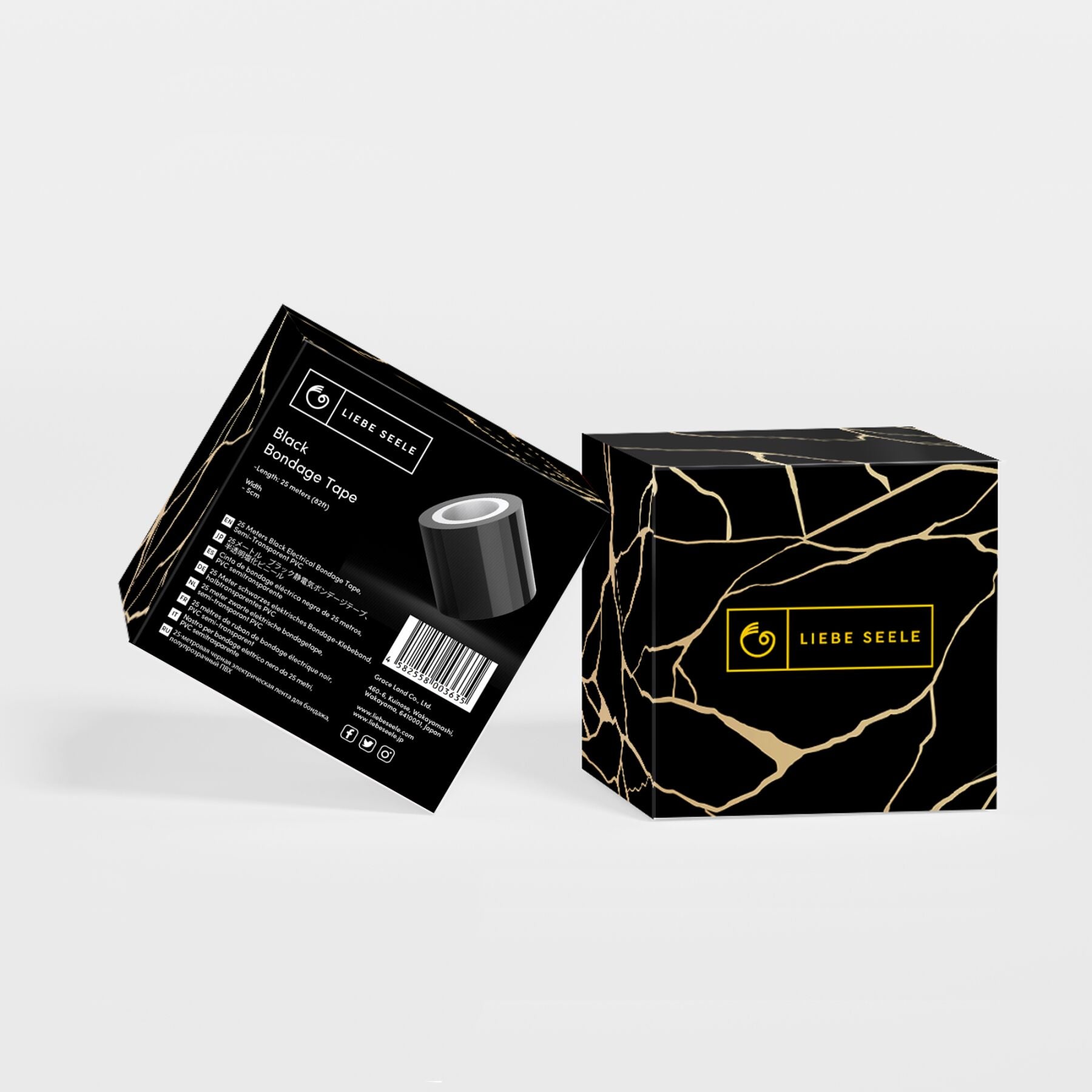 Liebe Seele (Японія) Скотч для бондажу Liebe Seele Bondage Tape Black 25 м, не липне до шкіри та волосся, без слідів
