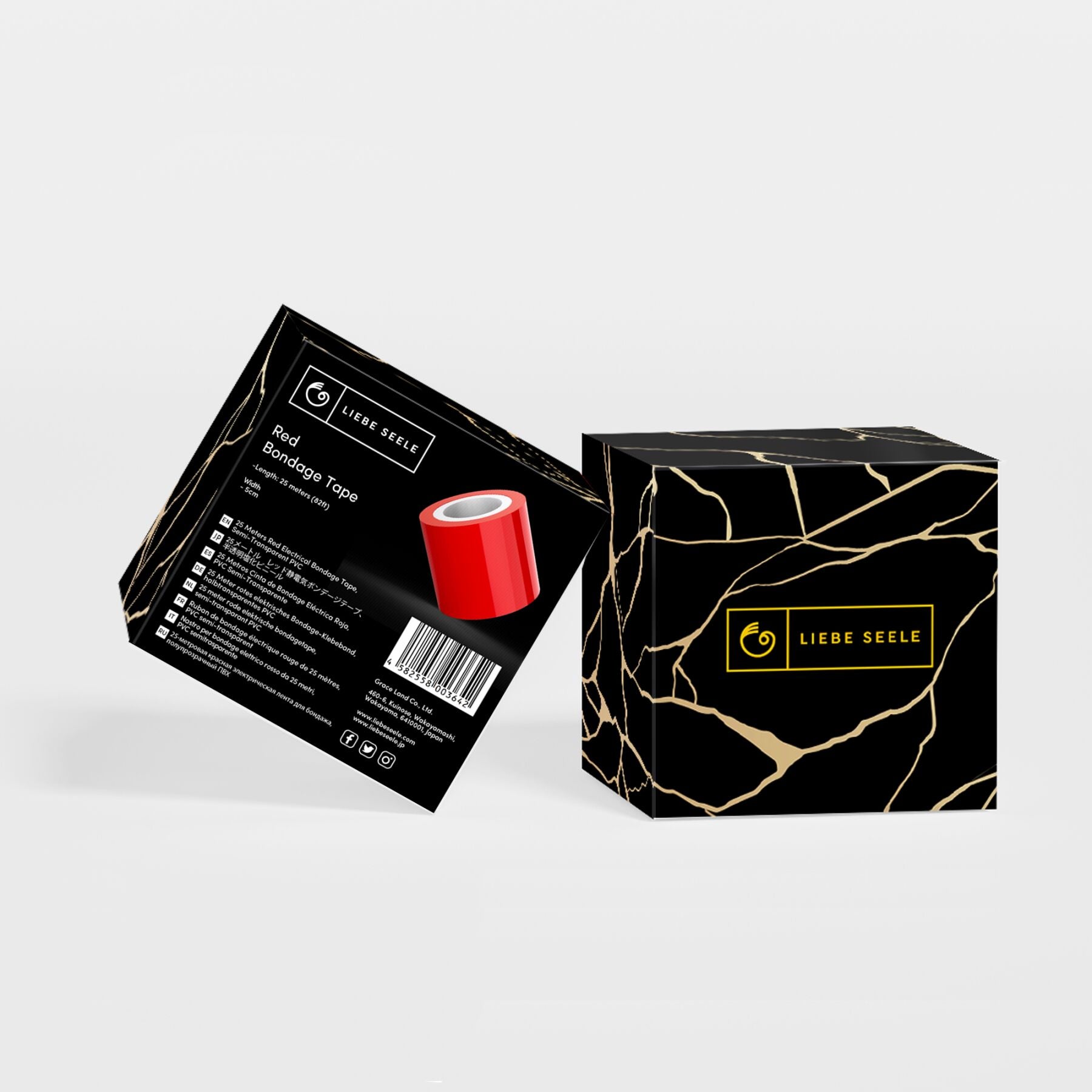 Liebe Seele (Японія) Скотч для бондажу Liebe Seele Bondage Tape Red 25 м, не липне до шкіри та волосся, без слідів