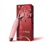 Кліторальний вібратор KISTOY C-King Pink, з двома дод. насадками, потужна приціл