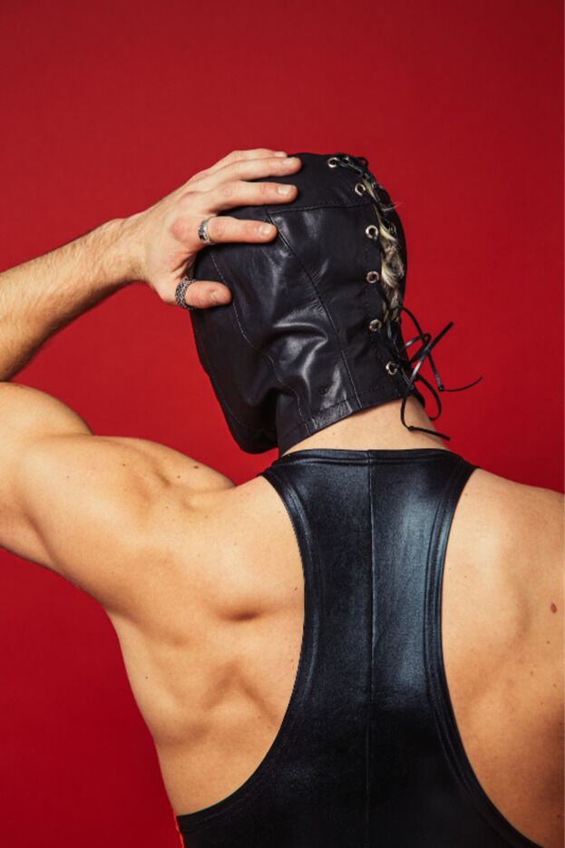 D&A (Україна) Закритий шкіряний капюшон D&A Deprivation mask Leather