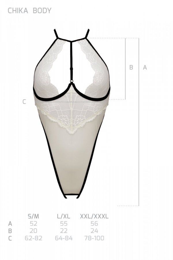 Passion (Польща) Боді з доступом Passion CHIKA BODY L/XL, cream