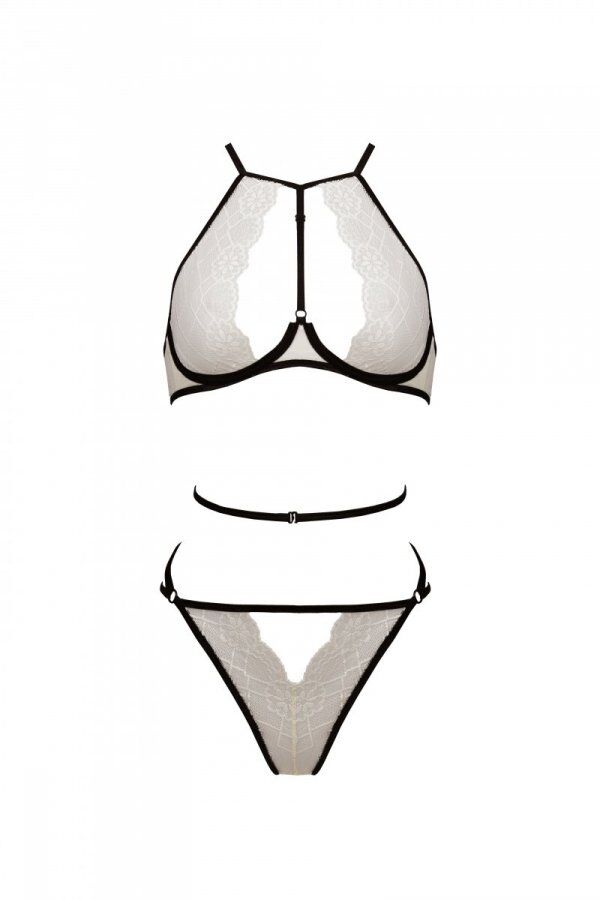 Passion (Польща) Комплект білизни Passion CHIKA SET, XXL/XXXL, cream, топ, трусики