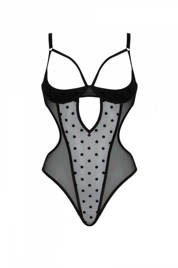 Passion (Польща) Еротичне боді Passion MARINA BODY, L/XL, black, з відкритими чашками