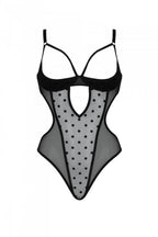 Еротичне боді Passion MARINA BODY, XXL/XXXL, black, з відкритими чашками