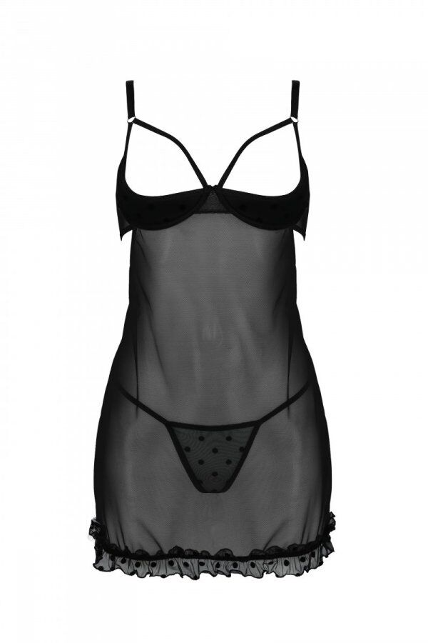 Passion (Польща) Еротичний пеньюар Passion MARINA CHEMISE, XXL/XXXL, black