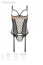 Корсет Passion MARINA CORSET, L/XL, beige, з відкритими чашками