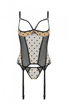 Корсет Passion MARINA CORSET, S/M, beige, з відкритими чашками