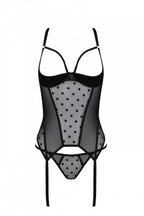Корсет Passion MARINA CORSET, S/M, black, з відкритими чашками