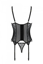 Корсет Passion MARINA CORSET, XXL/XXXL, black, з відкритими чашками
