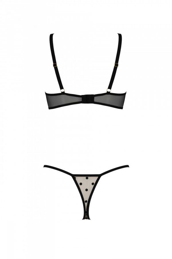 Passion (Польща) Еротичний комплект Passion MARINA SET WITH OPEN BRA, S/M, beige, відкриті чашки