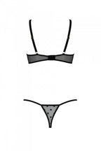 Еротичний комплект Passion MARINA SET WITH OPEN BRA, S/M, black, відкриті чашки