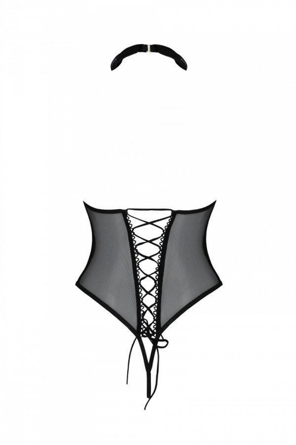 Passion (Польща) Еротичне боді Passion TRISHA BODY, S/M, black, з відкритими чашками