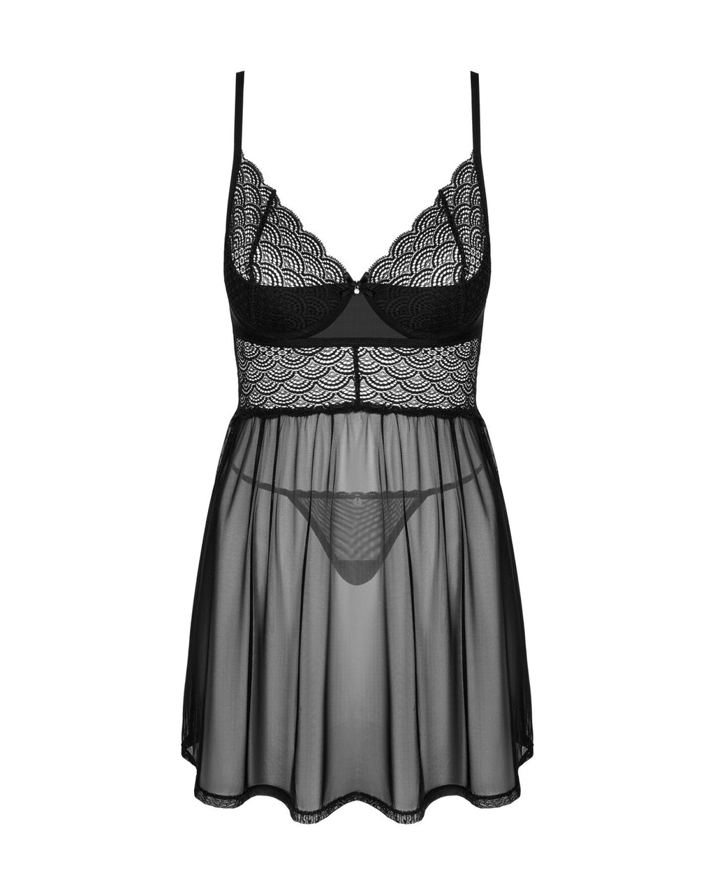 Obsessive (Польща) Еротичний комплект Obsessive Chemeris babydoll & thong XL/2XL, пеньюар та стрінги