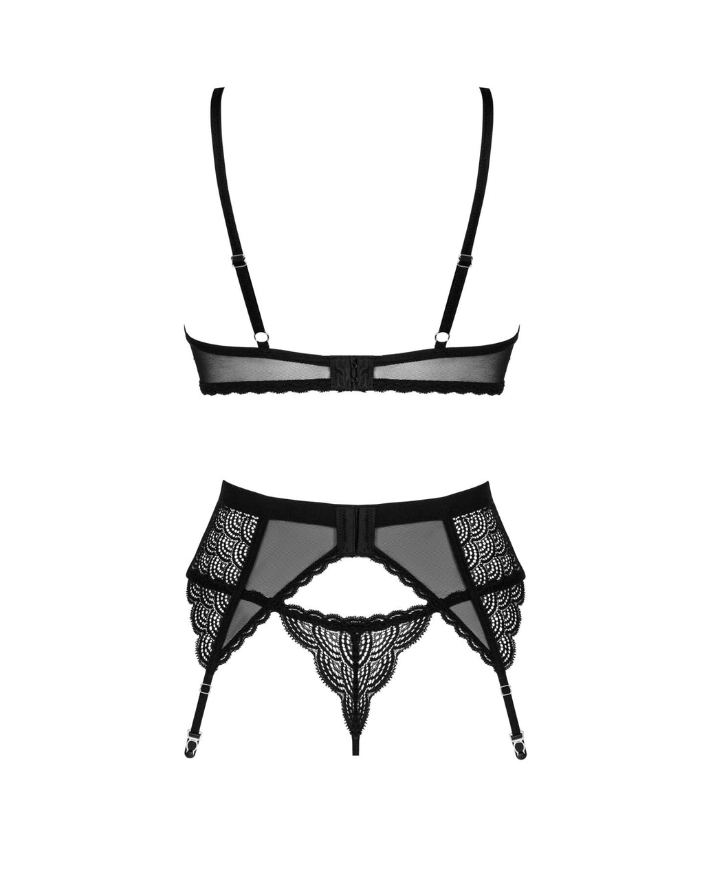 Obsessive (Польща) Комплект Obsessive Chemeris 3-pcs set XS/S, стрінги, пояс для панчіх, бюстгальтер
