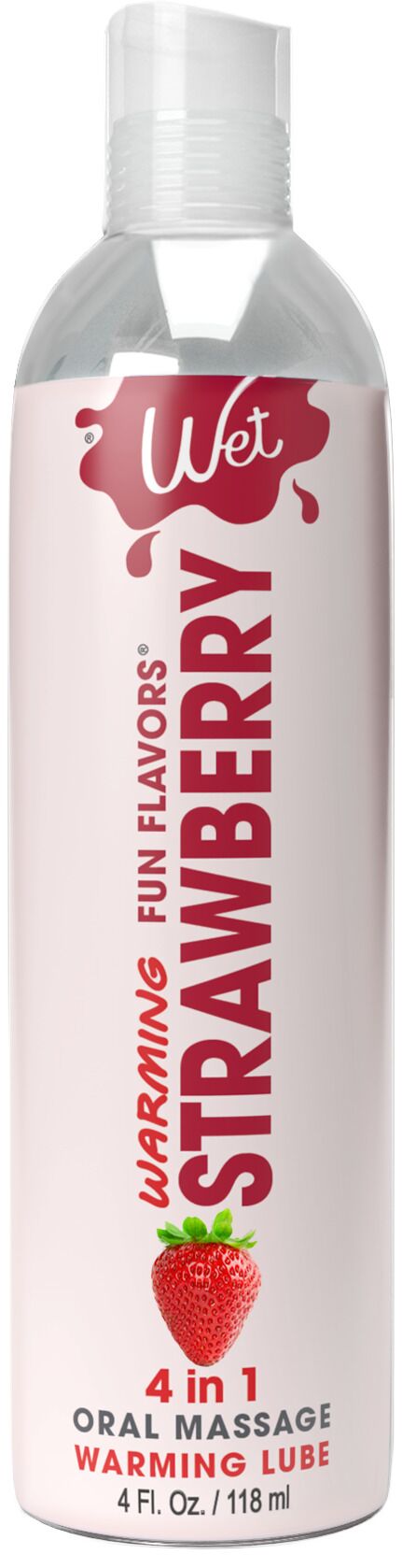Wet (США) Зігрівальний лубрикант на водній основі Wet Warming Strawberry 4 in 1, без цукру (118 мл)