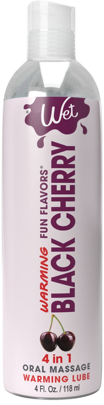 Wet (США) Зігрівальний лубрикант на водній основі Wet Warming Black Cherry 4 in 1, без цукру (118 мл)