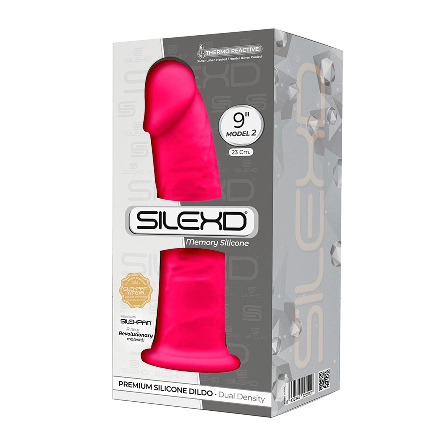 Фалоімітатор SilexD Oscar Pink (MODEL 2 size 9in), двошаровий, силікон + Silexpa