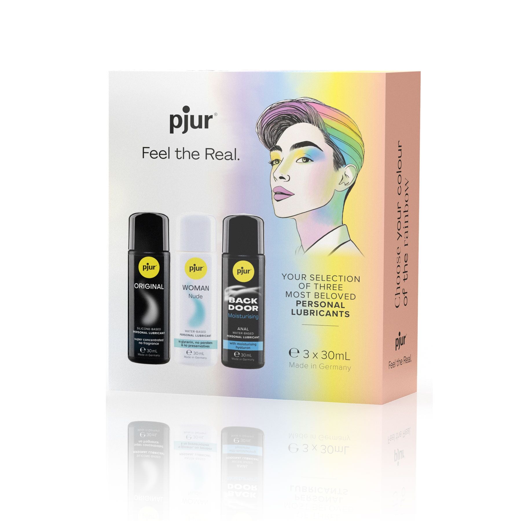 Pjur (Люксембург) Набір лубрикантів pjur Pride Box 3х30 мл, 2 змазки на водній основі та 1 на силіконовій