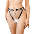 Art of Sex (Україна) Сексуальні гартери-трусики Art of Sex - Xena з ланцюгами, L-2XL, колір чорний