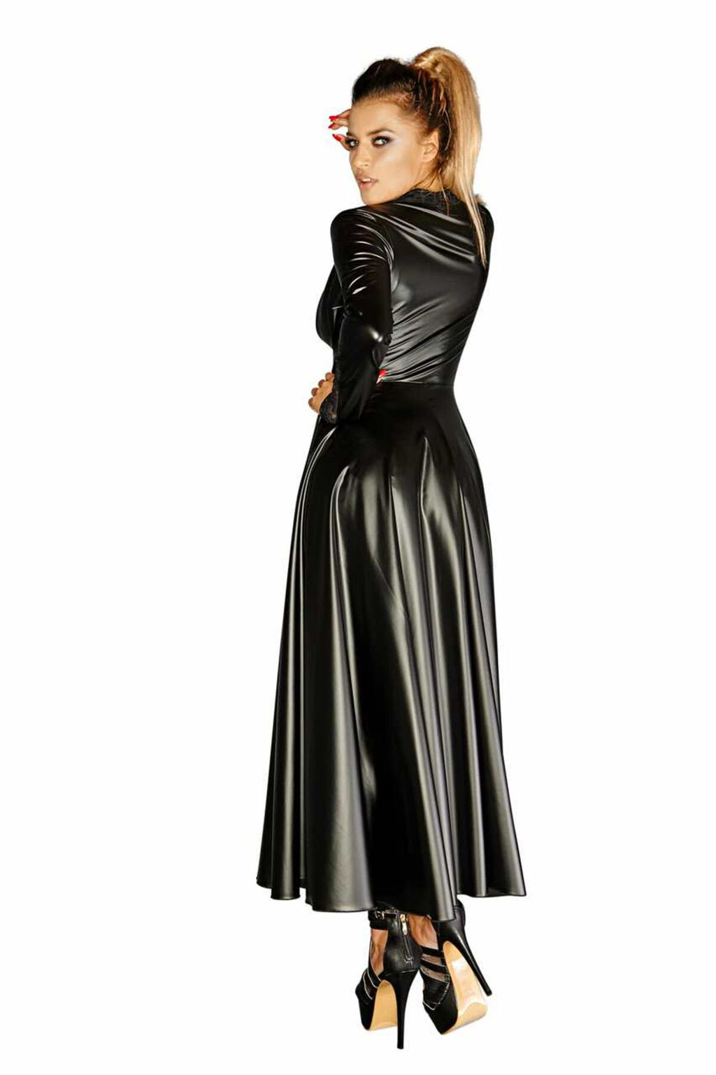 Noir Handmade (Польща) Сукня-плащ з мокрим ефектом Noir Handmade F128C Powerwetlook gown coat, M
